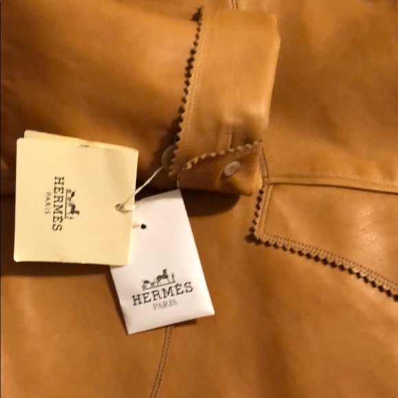 Hermes Tan Leather Jacket sz 44 Fr / 12 US NWT - Picture 6 of 16